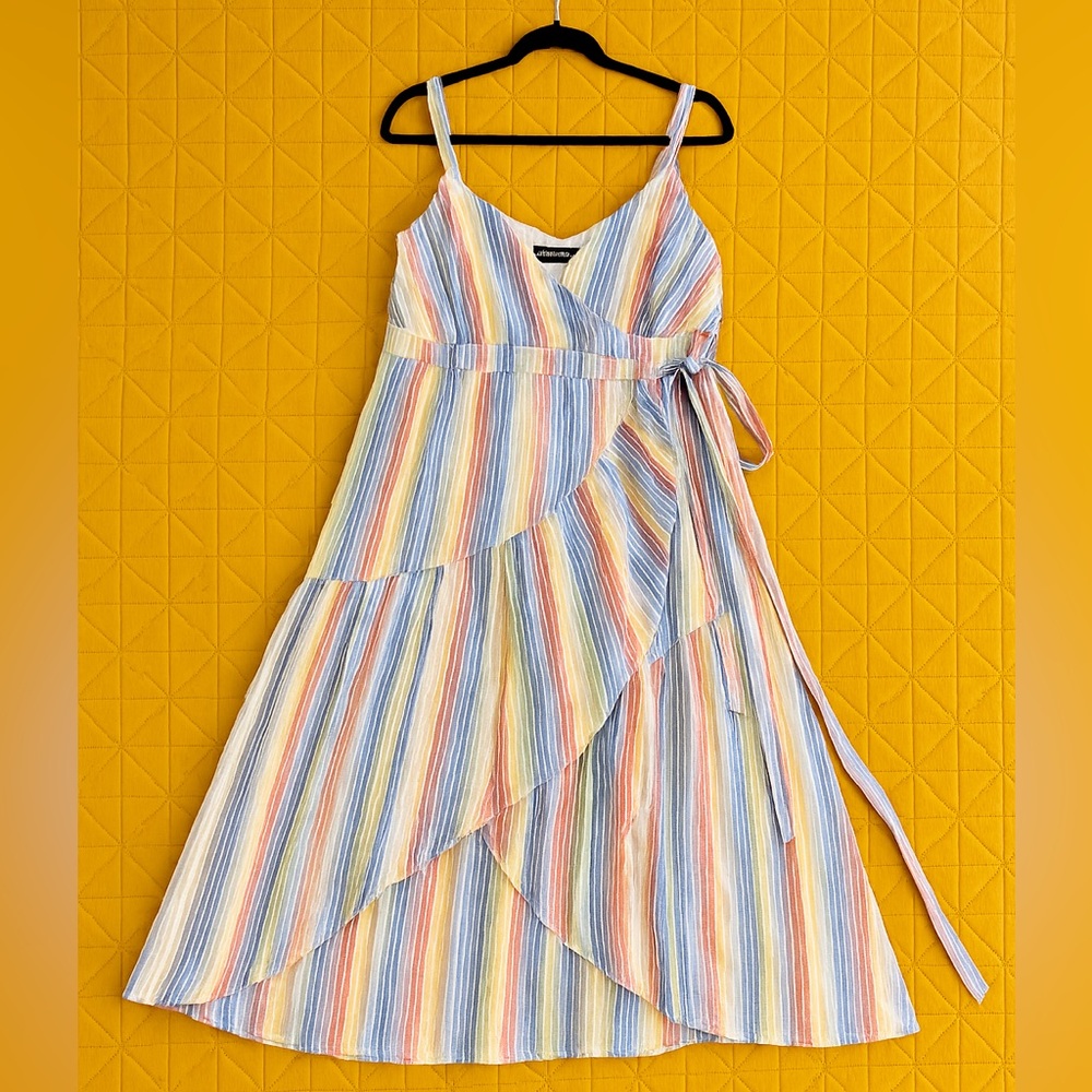 Gabrielle Union Striped Maxi Wrap Dress - Size 1x